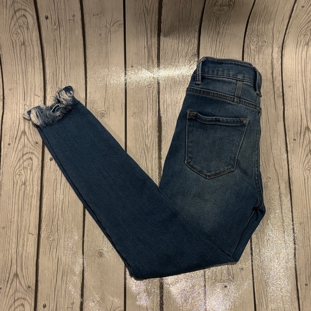 Boheme Dark Blue Skinny Jeans premium denim size 23 raw hem